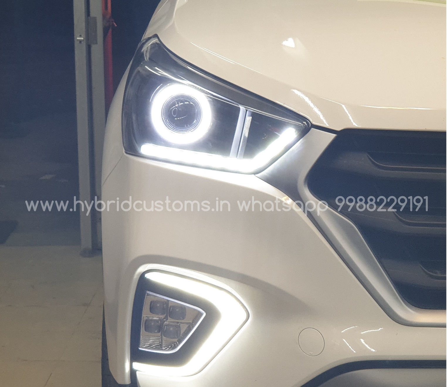 www.hybridcustoms.in/HYUNDAI CRETA Custom Projector Headlights