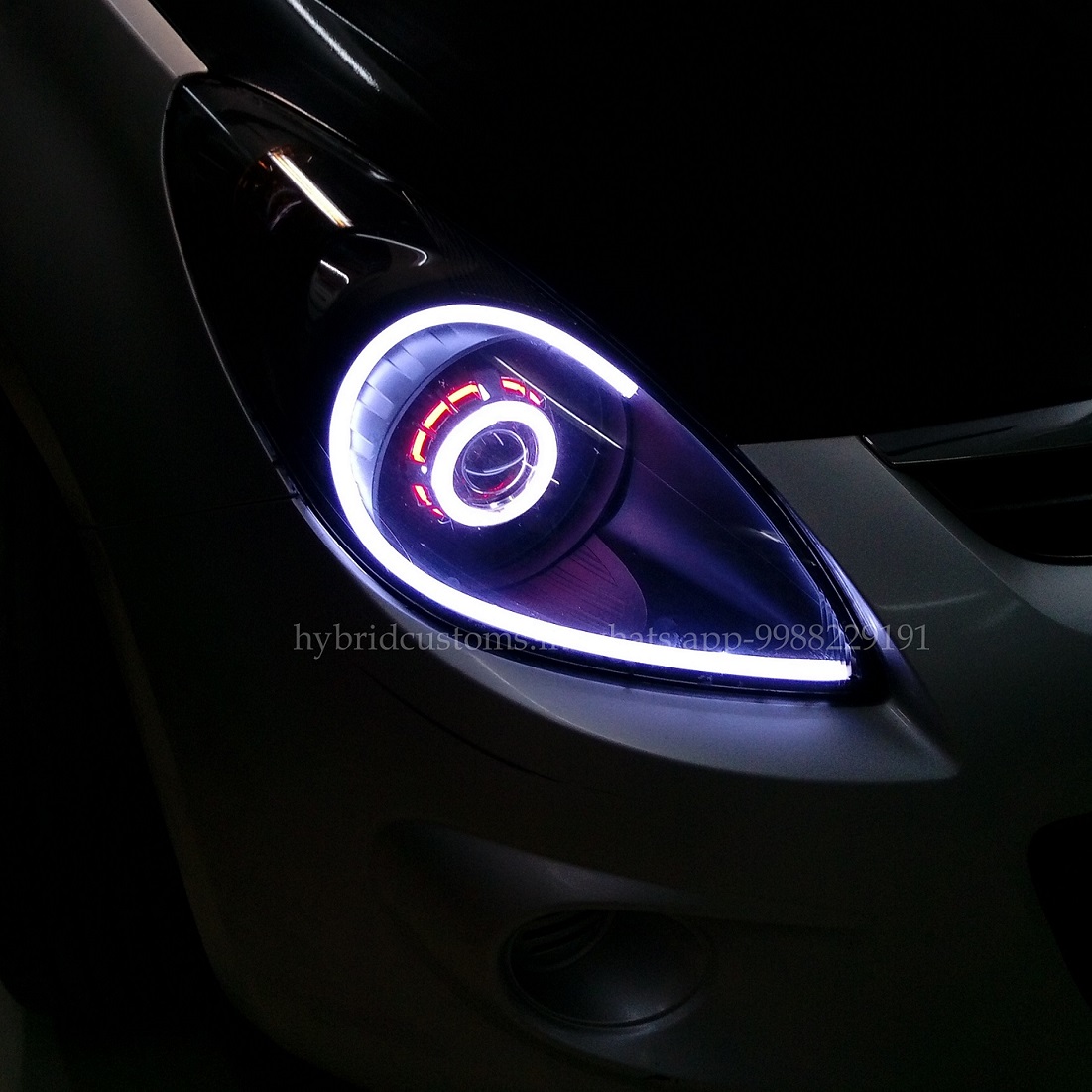 HYUNDAI I20 CUSTOM HEADLIGHT PROJECTOR + DRL (TYPE-1)